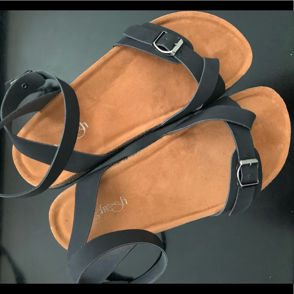 Black Wrap Sandals - Picture 2 of 3